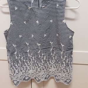 Zara Basic Collection Sleeveless Gingham embroider